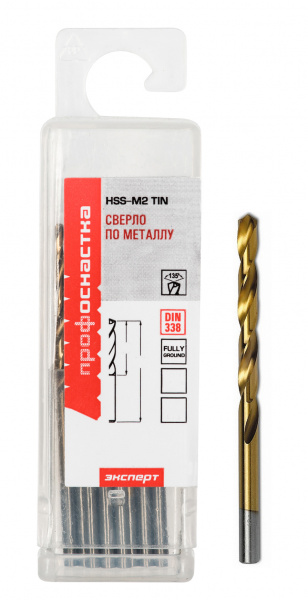 Сверло Ø  6,9 мм ц/х (10 шт.) HSS M2 TIN ПрофОснастка Эксперт