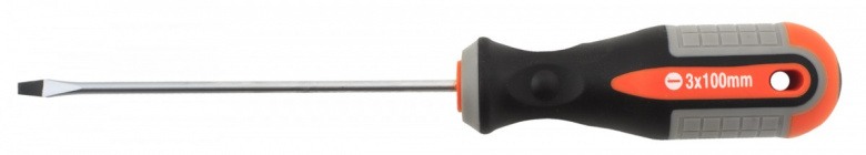 Отвертка стержневая шлицевая ROUND GRIP SL4x100 мм 750410 OMBRA